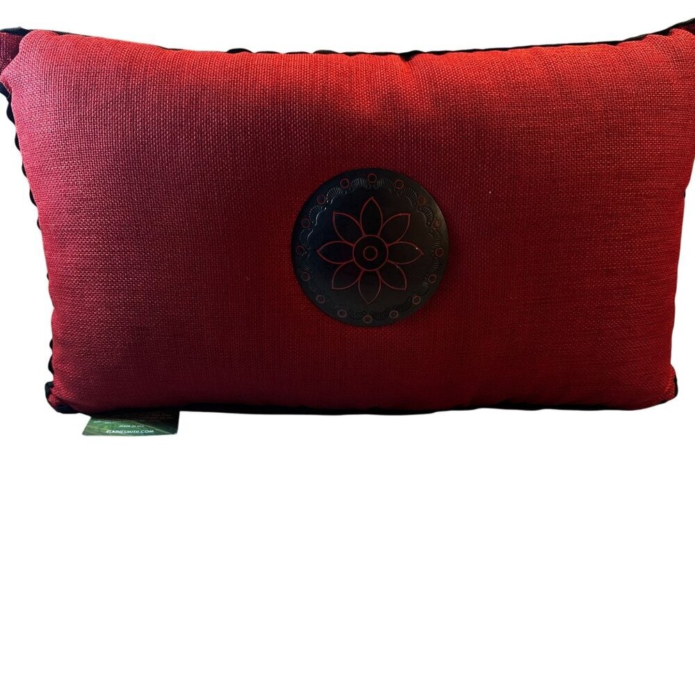 Elaine Smith Inconceivable Outdoor Jeweled Flower Decorative Pillow Rectangle